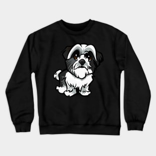 Shih Tzu - Black and White Crewneck Sweatshirt